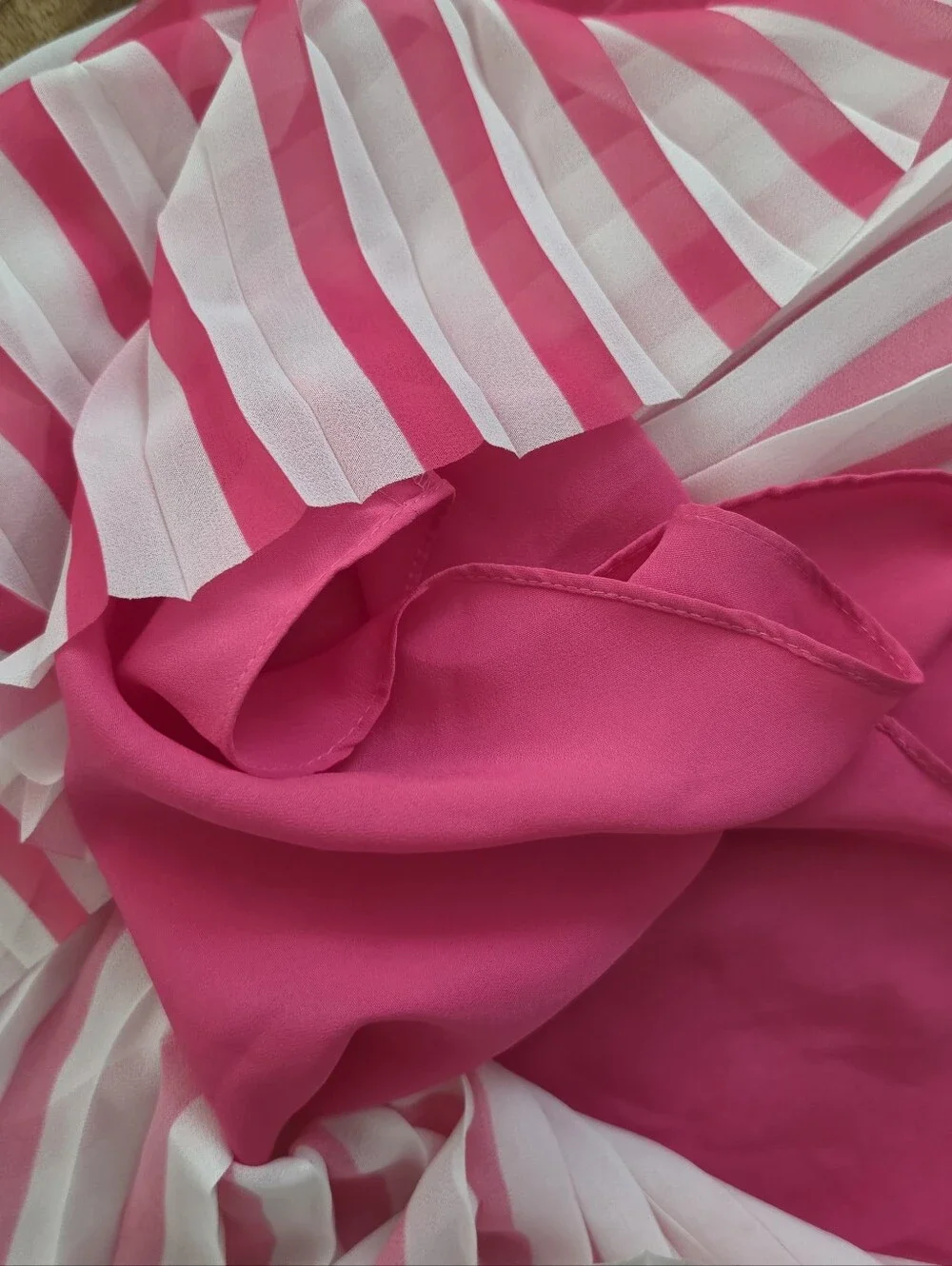 J. Crew Pink and White Pleated Skirt Size 12